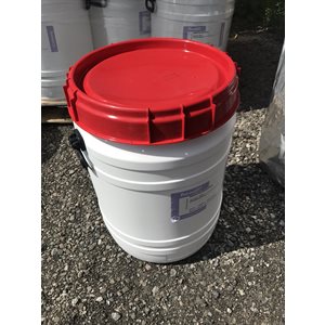 CONTENANT 0060L, PLASTIQUE 16PO DIA X 13PO HAUT COUV ROUGE