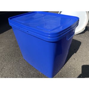 CONTENANT 0038L RECTANGLE 11 X 15 X 14PO HAUT PLASTIQUE BLEU