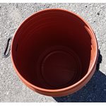 CONTENANT 0072L, BARIL PLASTIQUE OUVERT VISSE ROUGE 14X28