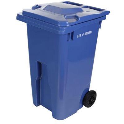 BAC DE RECYCLAGE SUR ROUES 240L - BLEU