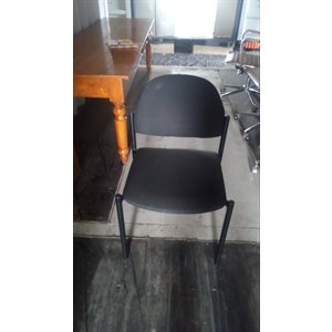 CHAISE EMPILABLE EN TISSU NOIR - STYLE CLASSIQUE