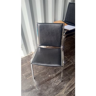 CHAISE D'INVITÉ EN CUIR ET STAINLESS - STYLE VINTAGE CHAISE D'INVITÉ EN CUIR ET STAINLESS - STYLE VINTAGE
