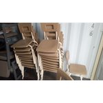 CHAISE EN PASTIQUE ET ACIER BEIGE - STYLE ÉCOLIER