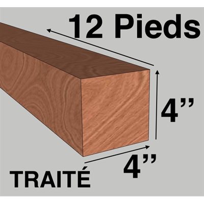 BOIS 04 X 04 X 12PI ( 4X4X12 ) TRAITÉ BOIS 04 X 04 X 12PI ( 4X4X12 ) TRAITÉ