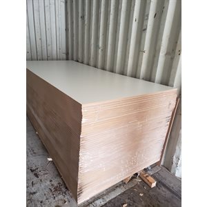 PANNEAU MDF LAMINÉ DE PLASTIQUE 0.709PO X 48PO X 110PO BLANC