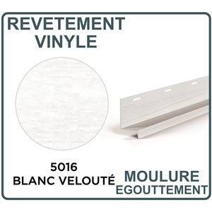 REVETEMENT DE VINYLE MOULURE D'ÉGOUTTEMENT - BLANC VELOUTE