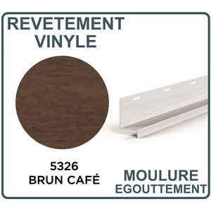 REVETEMENT DE VINYLE MOULURE D'ÉGOUTTEMENT - BRUN CAFÉ