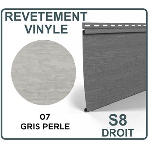REVETEMENT DE VINYLE HORIZONTAL 8PO - GRIS PERLE