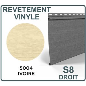 REVETEMENT DE VINYLE HORIZONTAL 8PO - IVOIRE