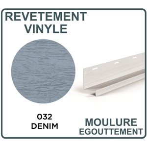 REVETEMENT DE VINYLE MOULURE D'ÉGOUTTEMENT - DENIM