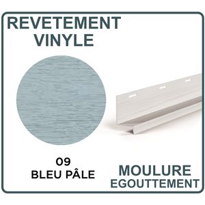 REVETEMENT DE VINYLE MOULURE D'ÉGOUTTEMENT - BLEU PÂLE
