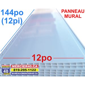 PANNEAUX MURAL DE PVC BLANC 12PO X 12PI
