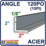 ACIER ANGLE NEUF - 2PO X 2PO X 1 / 8PO X 120PO (10PI)