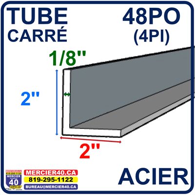 ACIER ANGLE NEUF - 2PO X 2PO X 1 / 8PO X 48PO (4PI) ACIER ANGLE NEUF - 2PO X 2PO X 1 / 8PO X 48PO (4PI)