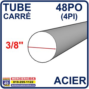 ACIER ROND NEUF - 3 / 8PO X 48PO (4PI)