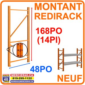 RAYONNAGE NEUF - MONTANT 42PO X 168PO (14PI) REDIRACK