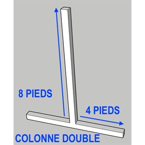 CANTILEVER NEUF - COLONNE DOUBLE PORTE-A-FAUX W8@18X96PO