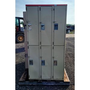 CASIER DE METAL 18X36X72PO EN SECTION DE 3 X 2 DEMI PORTES