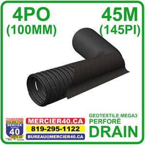 DRAIN 100MM 4PO E450 TRICO NOIR MEGA3 45M 4PO - SOLENO