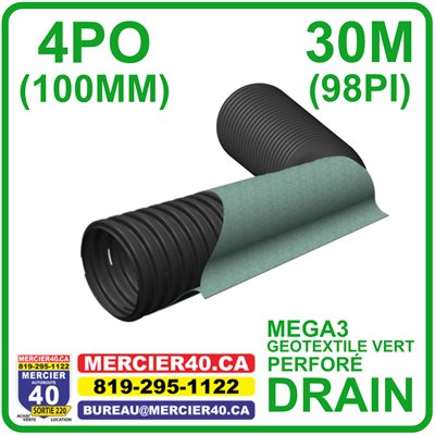 DRAIN 100MM( 4PO )E250 NT VERT MEGA3 30M 4PO - SOLENO