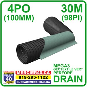 DRAIN 100MM( 4PO )E250 NT VERT MEGA3 30M 4PO - SOLENO