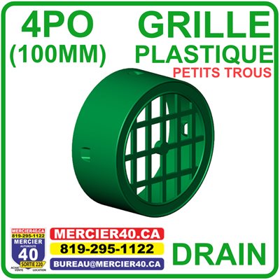 DRAIN GRILLE PLASTIQUE 100MM( 4PO ) 4PO - SOLENO