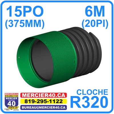 PONCEAU SFM R320 N / P 375MM- 15PO 6M C 15PO - SOLENO